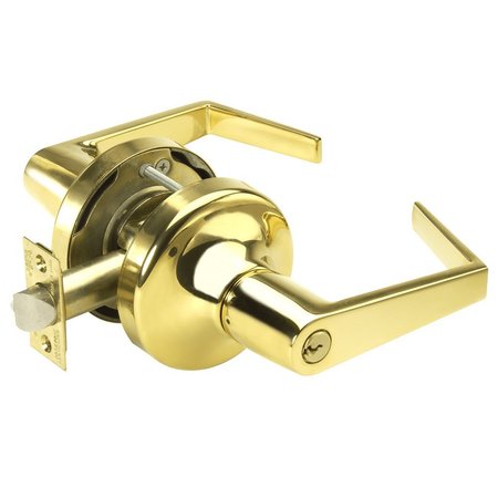 YALE Grade 2 Corridor Cylindrical Lock, Augusta Lever, Conventional Cylinder, Brght Brss Fnsh, Non-handed AU5322LN 605
